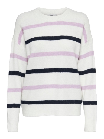 Jacqueline de Yong Trui JDYDREA L/S STRIPE PULLOVER KNT 15281935 CLOUD DANCER
