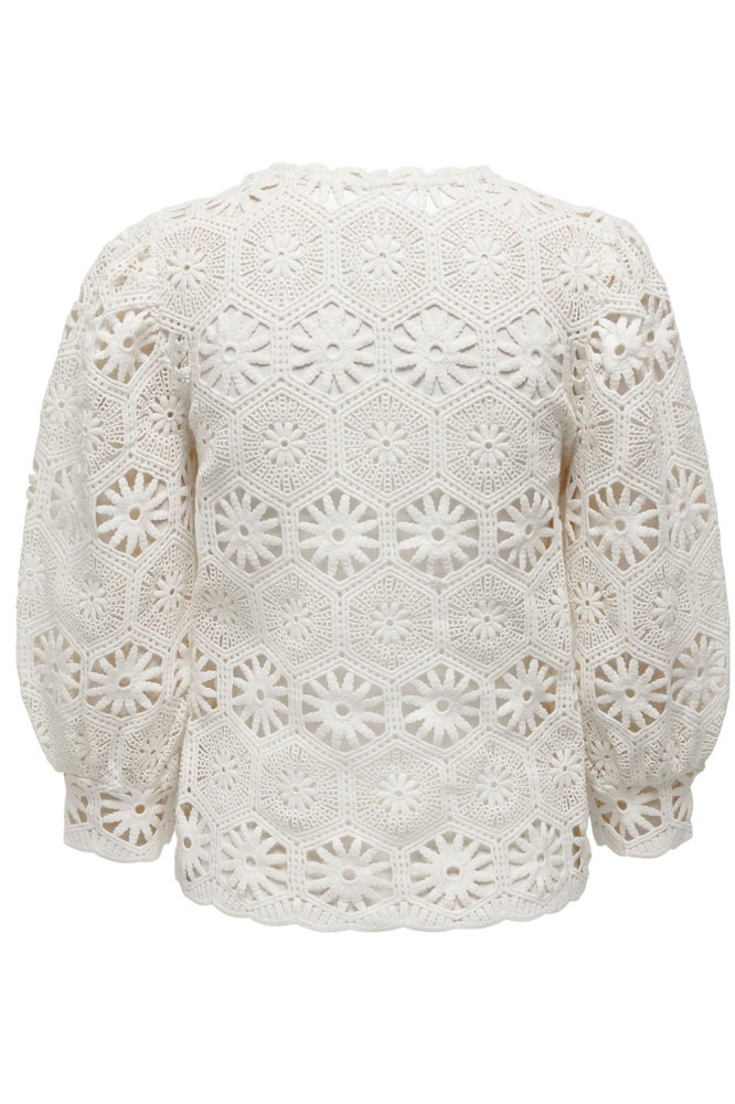 LSUDIANO COTTON CROCHET 7/8 TOP KNT 15282923 CLOUD DANCER