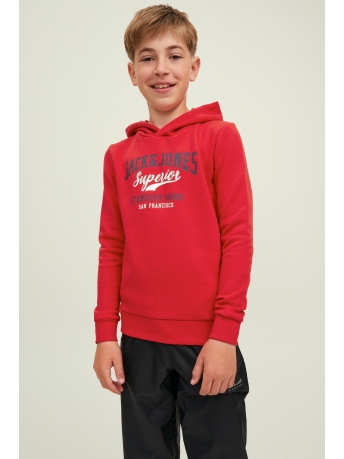 Jack & Jones Junior Trui JJELOGO SWEAT HOOD 2 COL 22/23 NOOS 12212287 True Red