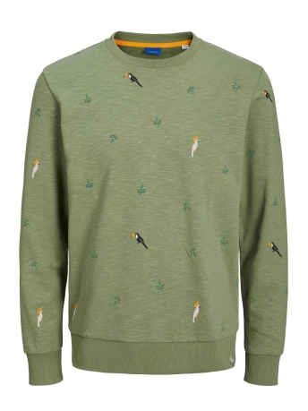 Jack & Jones Trui JORGUADA AOP SWEAT CREW NECK NETH 12230860 Oil Green/AOP