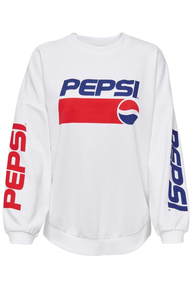 ONLPEPSI L/S O-NECK BOX SWT 15273448 BRIGHT WHITE/LOGO