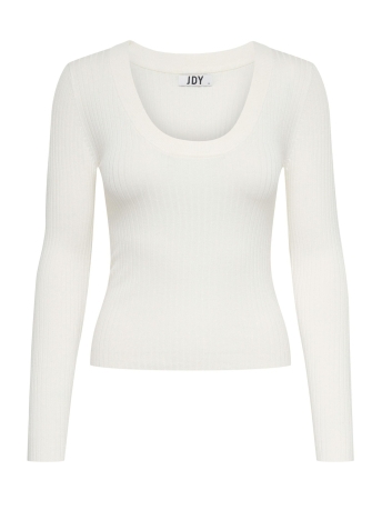 Jacqueline de Yong Trui JDYPLUM YSLA L/S O-NECK PULLOV KNT 15266063 CLOUD DANCER