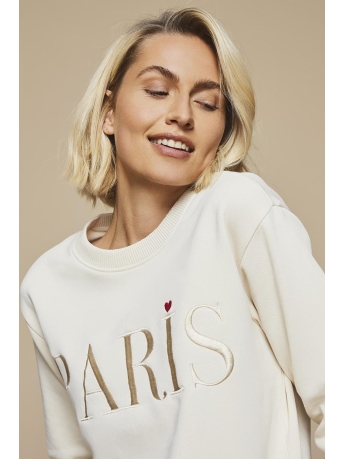 Jacqueline de Yong Trui JDYPARIS L/S  EMB SWEAT JRS NOOS 15221015 TAPIOCA/PARIS HEAR
