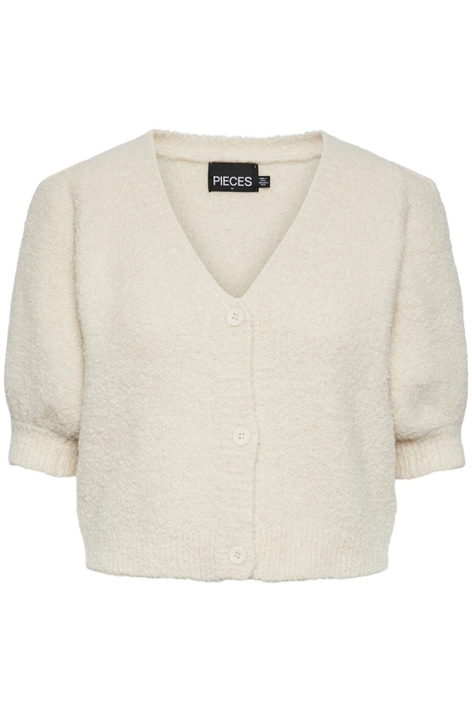 PCBISA 2/4 KNIT CARDIGAN BC 17134202 WHITE SMOKE