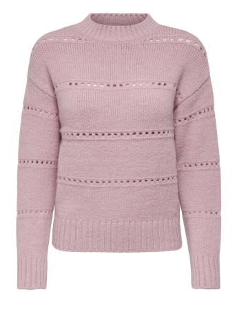 Jacqueline de Yong Trui JDYTRICIA L/S HIGH NECK PULLOVER KN 15276718 CRADLE PINK