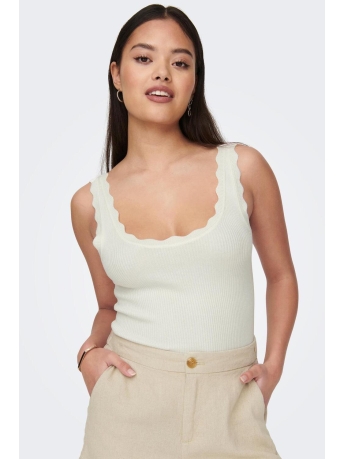 Jacqueline de Yong Top JDYNANNA S/L SCALLOP EDGE TOP KNT 15290585 CLOUD DANCER
