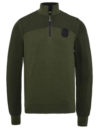 PME legend Trui COTTON HALF ZIP PULLOVER PKW2210301 6409