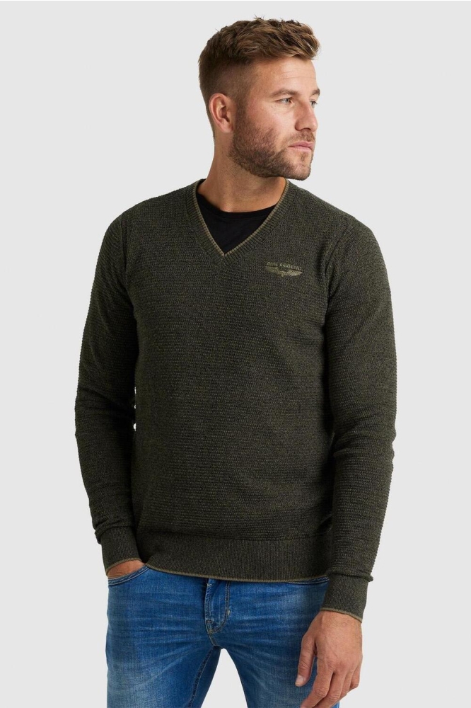 V NECK COTTON MOULINE KNIT PKW2210331 999