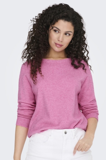 Only Trui ONLLESLY KINGS L/S PULLOVER KNT NOO 15170427 CARMINE ROSE/MELANGE