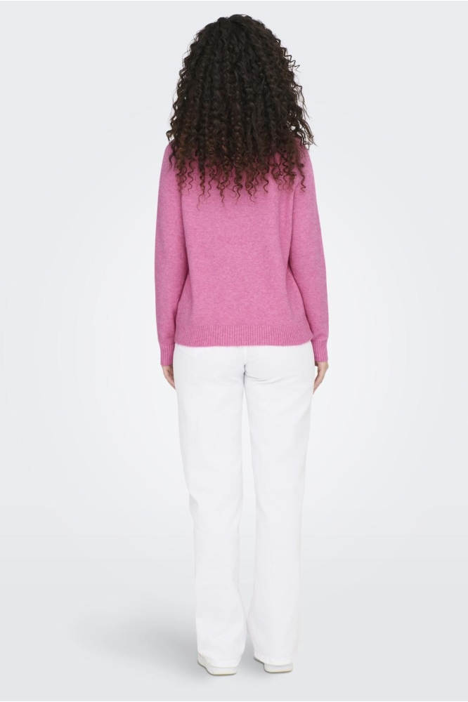 Only roze dames trui | Model achteraanzicht