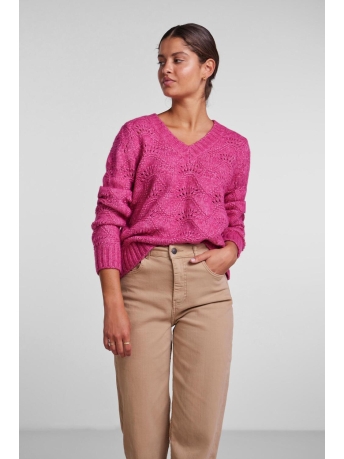 Pieces Trui PCBIBBI LS V-NECK KNIT NOOS BC 17126613 Rose Violet