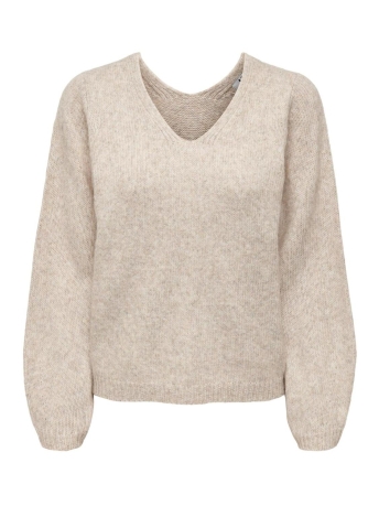 Jacqueline de Yong Trui JDYSILJA L/S V-NECK PULL. KNT 15276741 OATMEAL