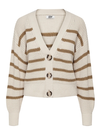 Jacqueline de Yong Vest JDYJUSTY LEA L/S STRIPE SHORT CARDI 15276753 EGGNOG BROWN