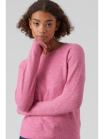 Vero Moda Trui VMDOFFY LS O-NECK BLOUSE GA NOOS 10201022 Pink Yarrow/MELANGE