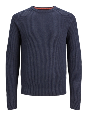 Jack & Jones Trui JJPANNEL KNIT CREW NECK AW23 12236304 NAVY BLAZER