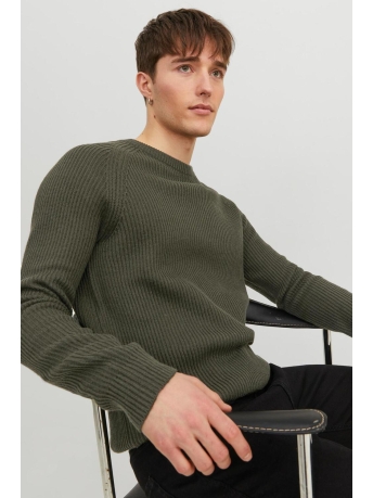Jack & Jones Trui JJPANNEL KNIT CREW NECK AW23 12236304 RESIN