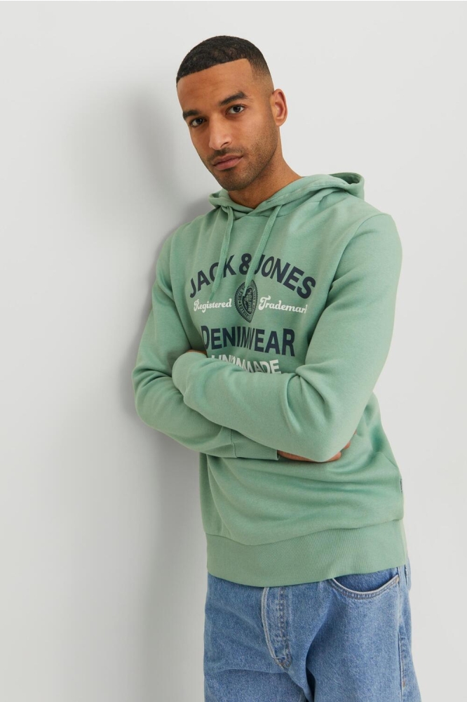 JJELOGO SWEAT HOOD 2 COL 22/23 NOOS 12210824 GRANITE GREEN