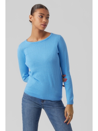 Vero Moda Trui VMCARE STRUCTURE LS O-NECK BLOU NOO 10136644 LITTLE BOY BLUE