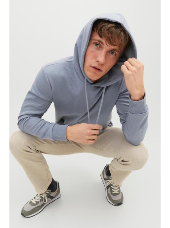 Jack & Jones Trui JJEBASIC SWEAT HOOD NOOS 12182537 FLINT STONE