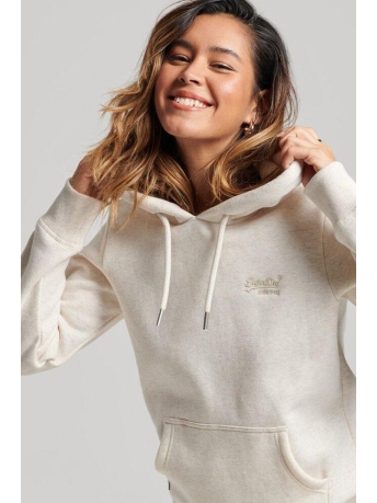 Superdry Trui VINTAGE LOGO EMB HOOD W2011870A VIH LIGHT OATMEEL MARL