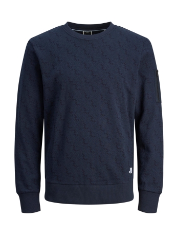 Jack & Jones Trui JCOLOGAN AOP SWEAT CREW NECK SS23 12236688 NAVY BLAZER