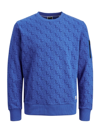 Jack & Jones Trui JCOLOGAN AOP SWEAT CREW NECK SS23 12236688 BLUE LOLITE