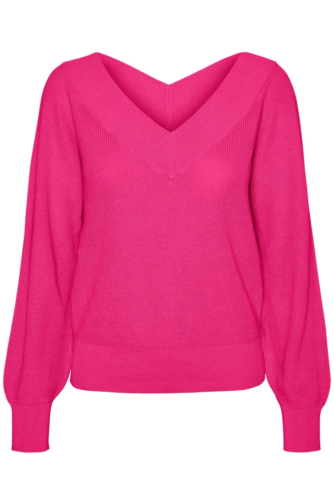 VMNEWLEXSUN LS DOUBLE V-NCK BLOU GA 10287223 PINK YARROW