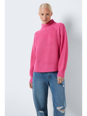 Noisy may Trui NMTIMMY L/S HIGHNECK KNIT NOOS 27017053 Hot Pink