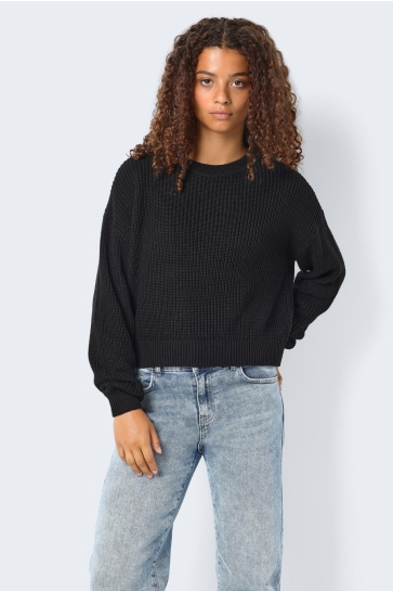 Noisy may NMMAYSA L/S O-NECK KNIT NOOS 27021536 Black