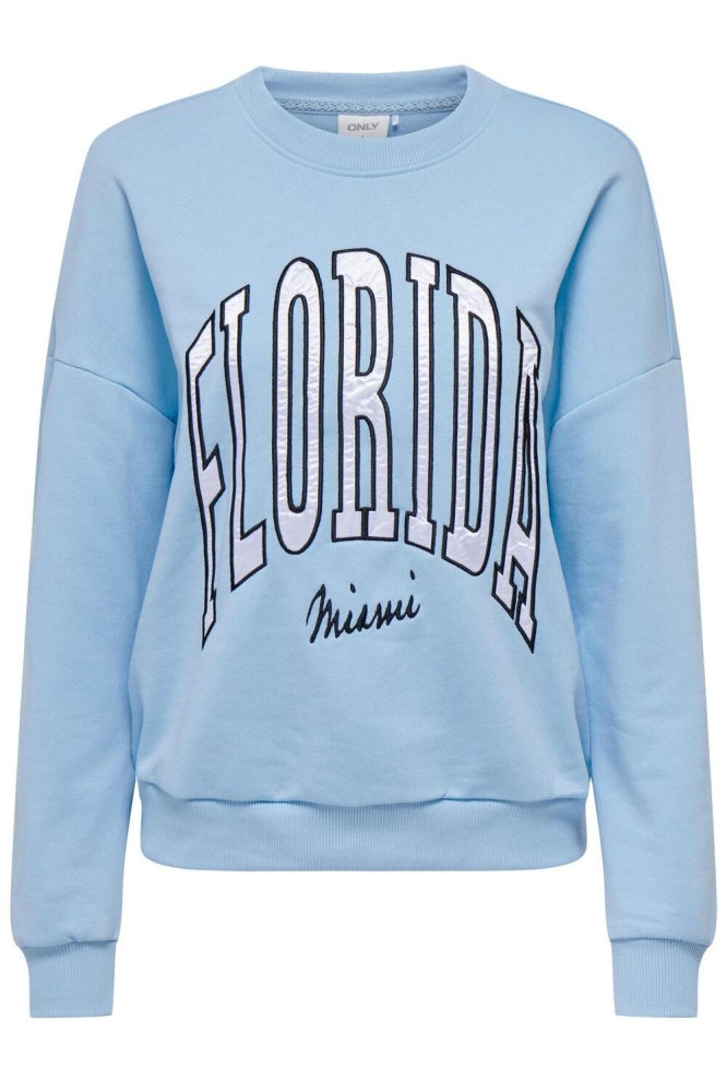 ONLBRIE L/S USA O-NECK BOX SWT 15291529 Clear Sky/Florida