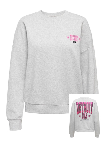 Only Trui ONLBRIE L/S USA O-NECK BOX SWT 15291529 Light Grey Mela/Detroit