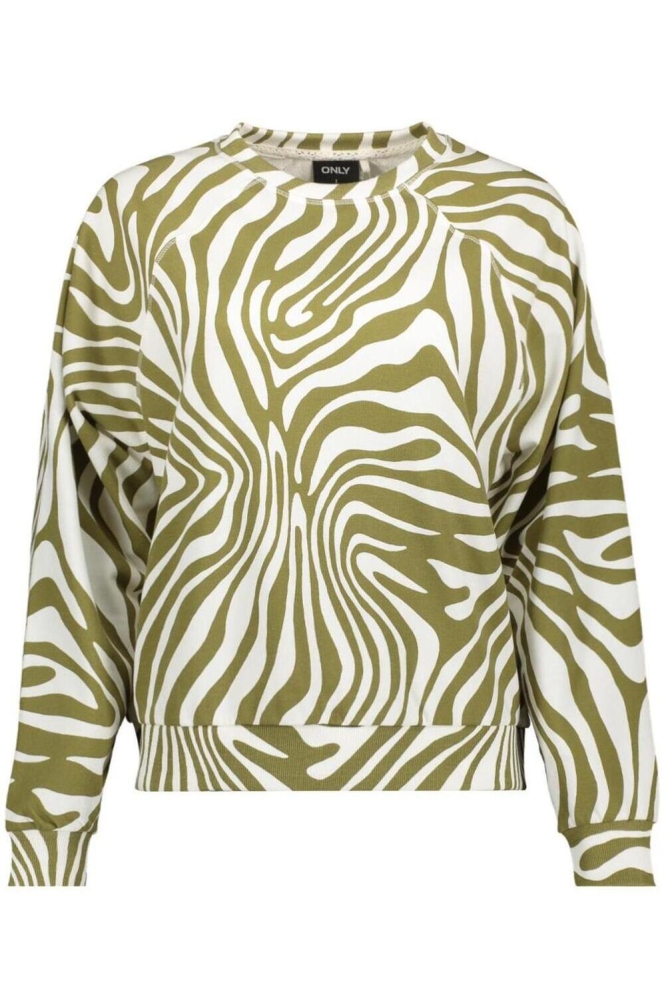ONLTYRA L/S AOP O-NECK UB SWT 15289716 MARTINI OLIVE/ZEBRA