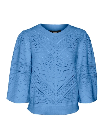 Vero Moda Trui VMBERNADETTE 2/4 O-NECK PULLOVER BO 10283016 LITTLE BOY BLUE