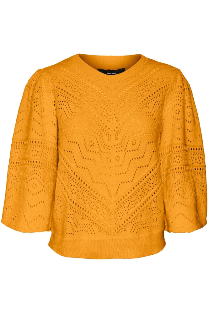 VMBERNADETTE 2/4 O-NECK PULLOVER BO 10283016 RADIANT YELLOW