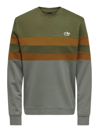 Only & Sons Trui ONSTHOR REG LOGO CB CREW 3626 SWT CS 22023626 CASTOR GRAY
