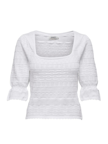 Only Trui ONLSANDY 2/4 LONG STRUCTURE SQ NECK 15305578 CLOUD DANCER