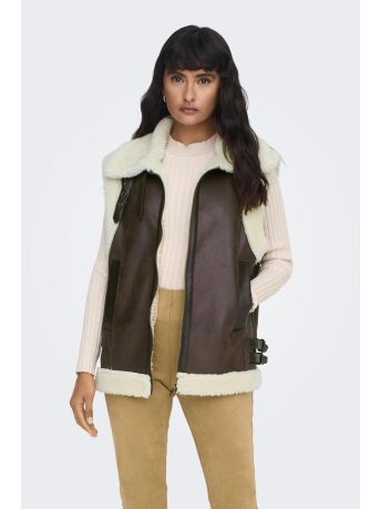 Only Jas ONLBETTY FAUX SUEDE WAISTCOAT OTW 15304239 Mole/Humus tedd