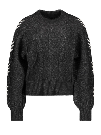 Only Trui ONLTYLER LIFE LS DETAIL O-NECK KNT 15302246 BLACK/CLOUD DANCER