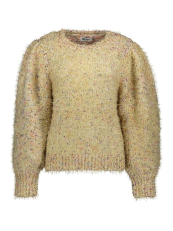 Only Trui ONLFANTASTICO LS GLITTER O-NECK CS 15313156 Frosted Almond/Gold Glitt