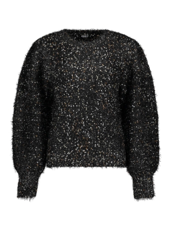 Only Trui ONLFANTASTICO LS GLITTER O-NECK CS 15313156 Black/Black glit