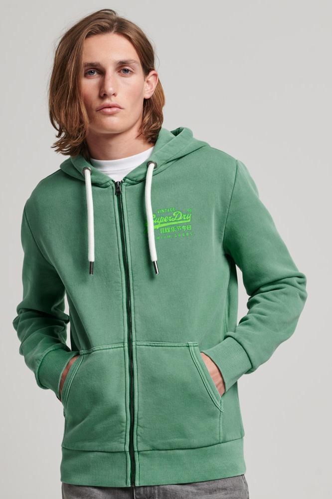 VINTAGE VL NEON ZIPHOOD M2012905A GALVANISED GREEN