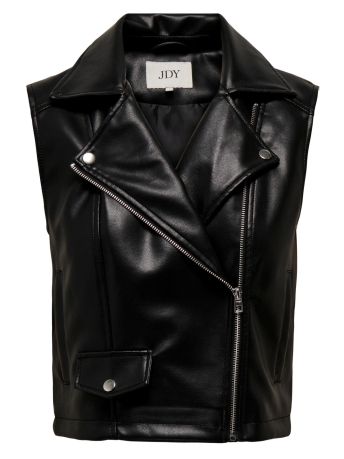 Jacqueline de Yong Vest JDYNEWETTA FAUX LEATHER WAISTC. OTW 15307230 BLACK