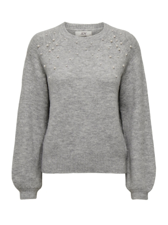 Jacqueline de Yong Trui JDYPEARL L/S RAGLAN PEARL PULLOVER 15308393 Light Grey Mela/W. PEARLS