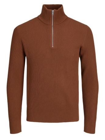 Jack & Jones Trui JPRCCPERFECT KNIT HALF ZIP SN 12216768 Cambridge Brown
