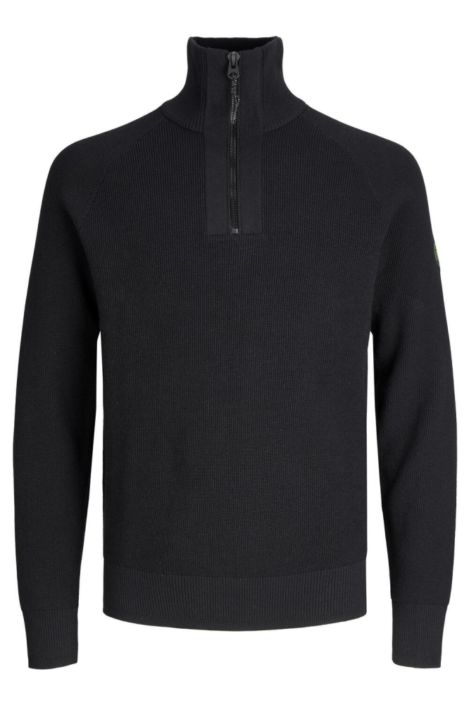 JCOFILO KNIT HALF ZIP SN 12240621 BLACK