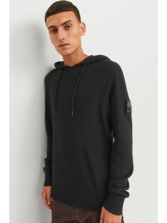 Jack & Jones Trui JCOCLASSIC TWILL KNIT HOOD SN 12239312 Black