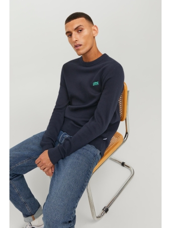 Jack & Jones Trui JORCAMIEL KNIT CREW NECK 12243322 TOTAL ECLIPSE