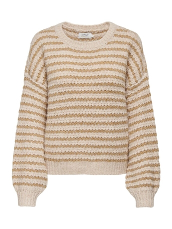 Only Trui ONLANN LS STRUCTURE O-NECK KNT 15306924 Pumice Stone/Irish Crea