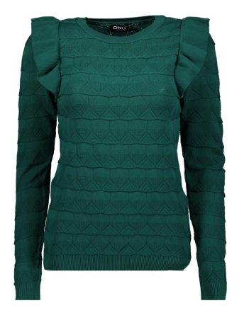 Only Trui ONLSANDRA LS RUFFLE O-NECK CS KNT 15313908 BAYBERRY