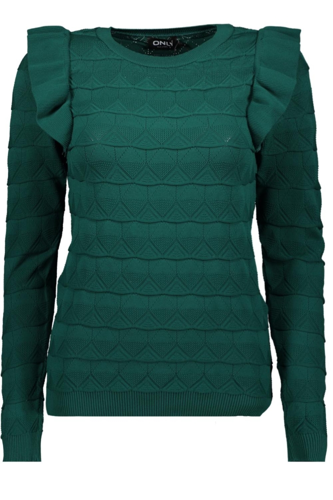 ONLSANDRA LS RUFFLE O-NECK CS KNT 15313908 BAYBERRY